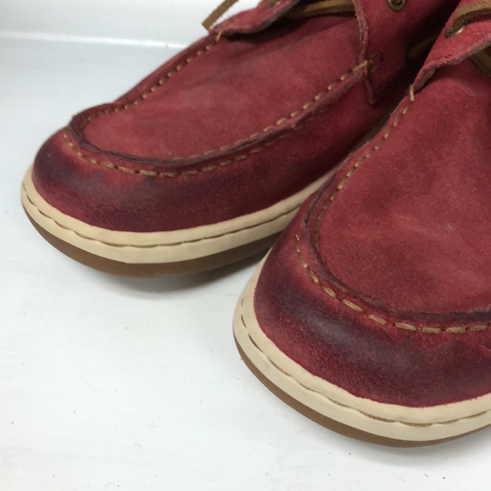 BORN red suede boat‎ loafers boating shoes slip on men's size 9.5 - Picture 4 of 11